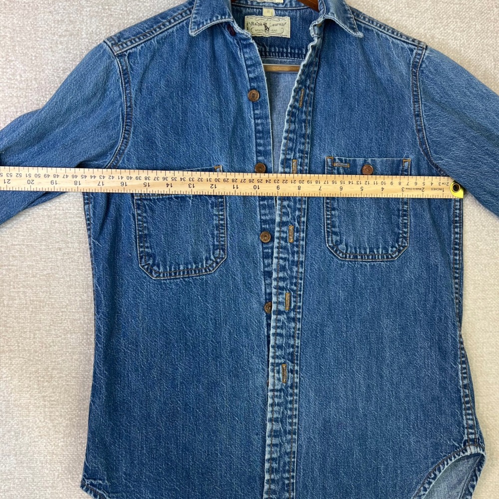 Ralph Lauren Blue Denim Button-Down Shirt - Picture 6 of 7
